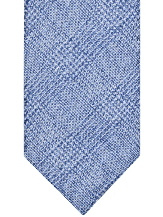 PROFUOMO - Das Silk Geruit Blauw Dassen en strikken Profuomo