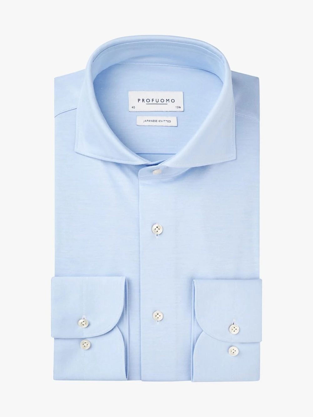 PROFUOMO - Hemd Japanese Knitted Lichtblauw