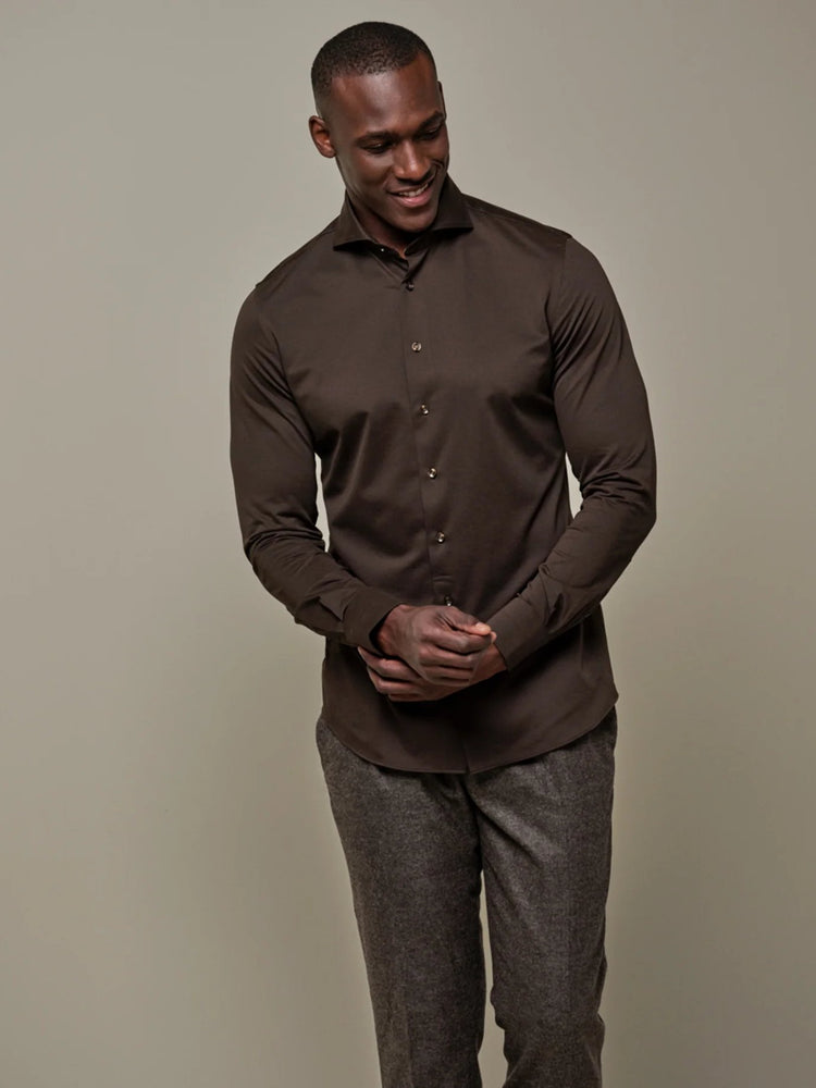 
                  
                    PROFUOMO - Hemd Japanese Knitted Donkerbruin
                  
                