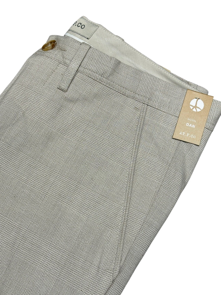 AT.P.CO - Broek Dan Geruit Lichtbeige Broeken AT.P.CO 
