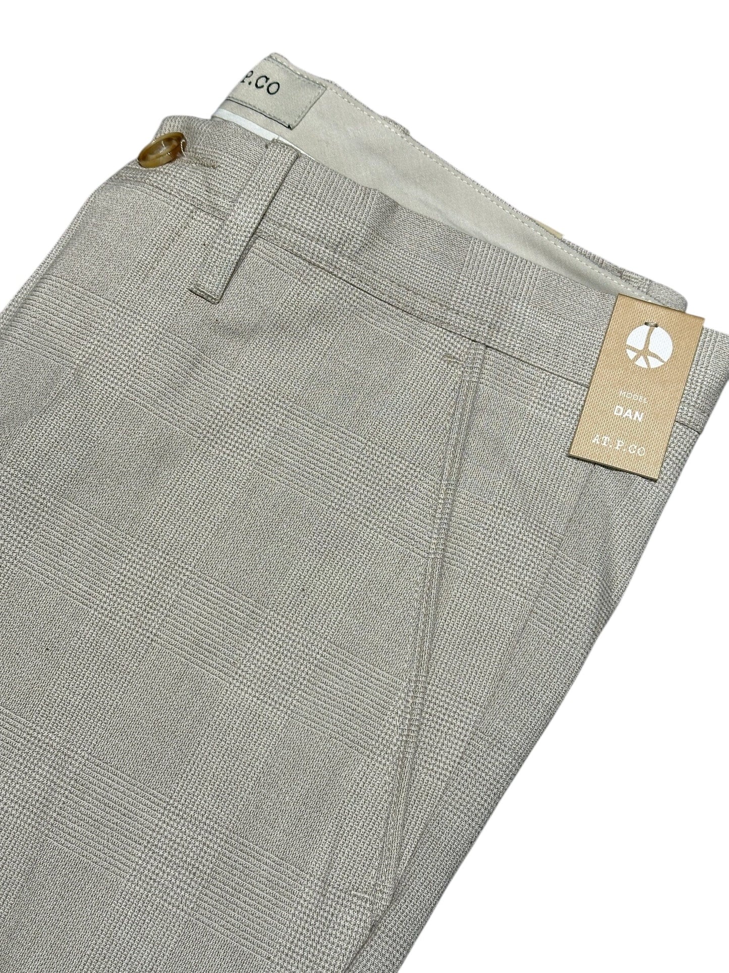 AT.P.CO - Broek Dan Geruit Lichtbeige Broeken AT.P.CO 