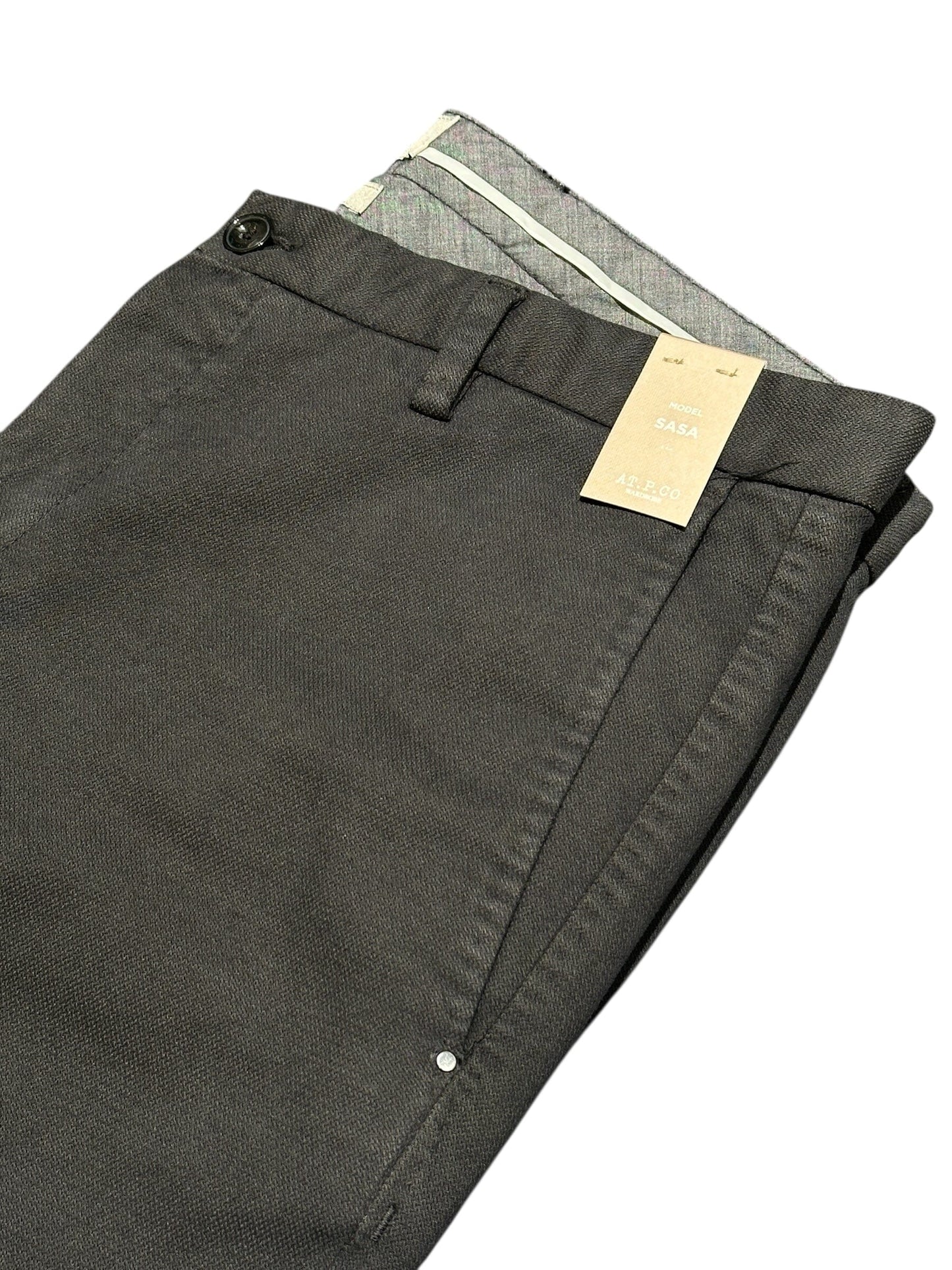 AT.P.CO - Broek Sasa Katoen Antraciet Broeken AT.P.CO 