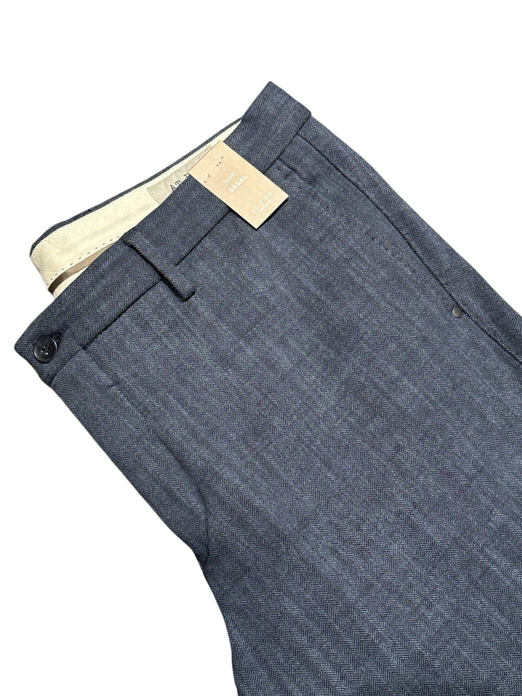 AT.P.CO - Broek Sasa Long Stretch Visgraat Blauw Broeken AT.P.CO 