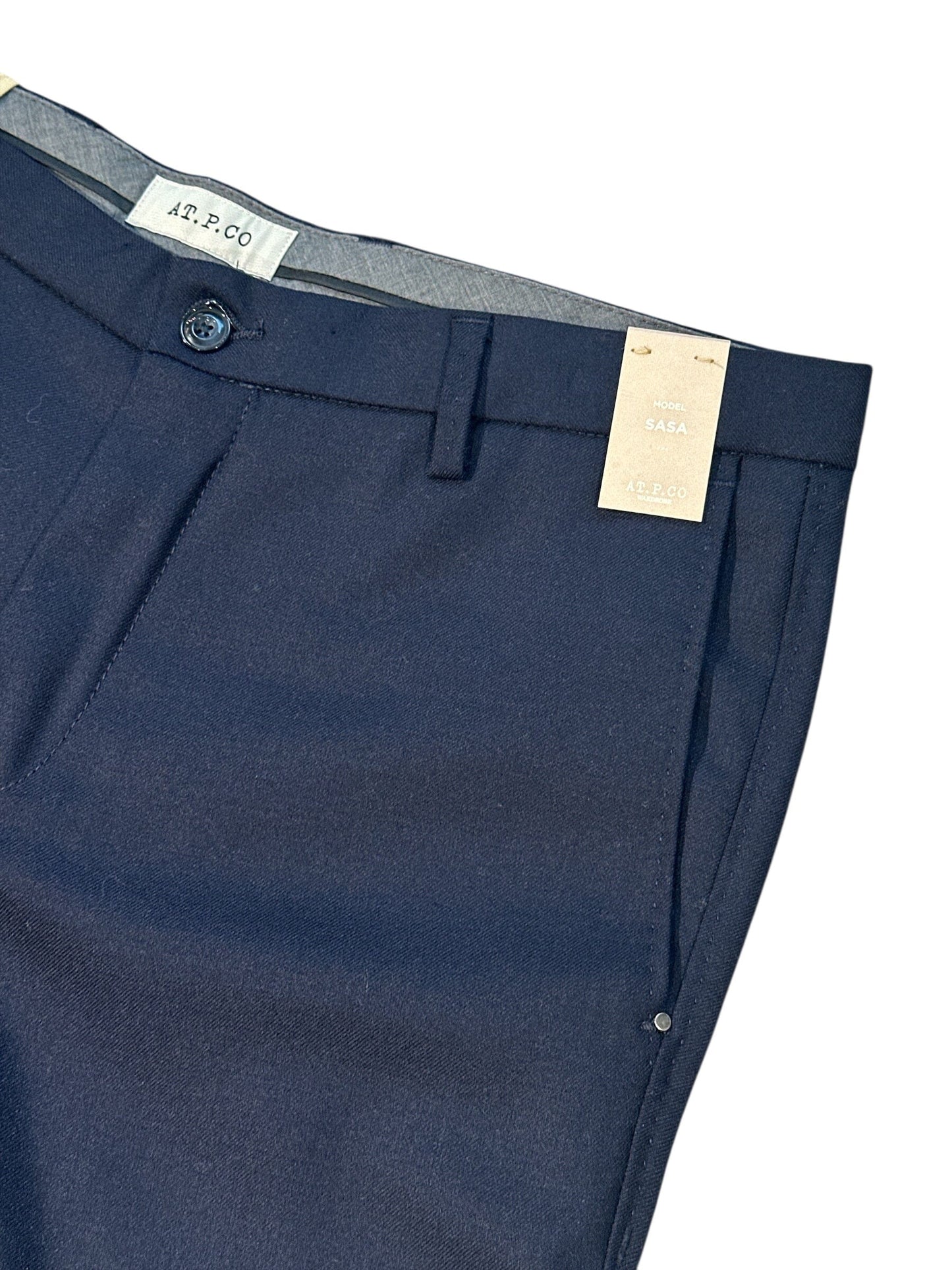 AT.P.CO - Broek Sasa Wool Navy Broeken AT.P.CO 