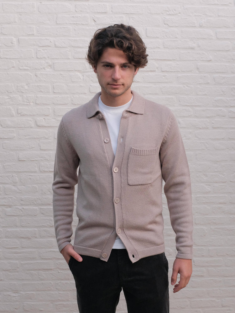 AT.P.CO - Cardigan Met Knopen Beige Truien AT.P.CO 