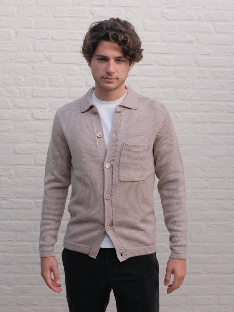 AT.P.CO - Cardigan Met Knopen Beige Truien AT.P.CO 