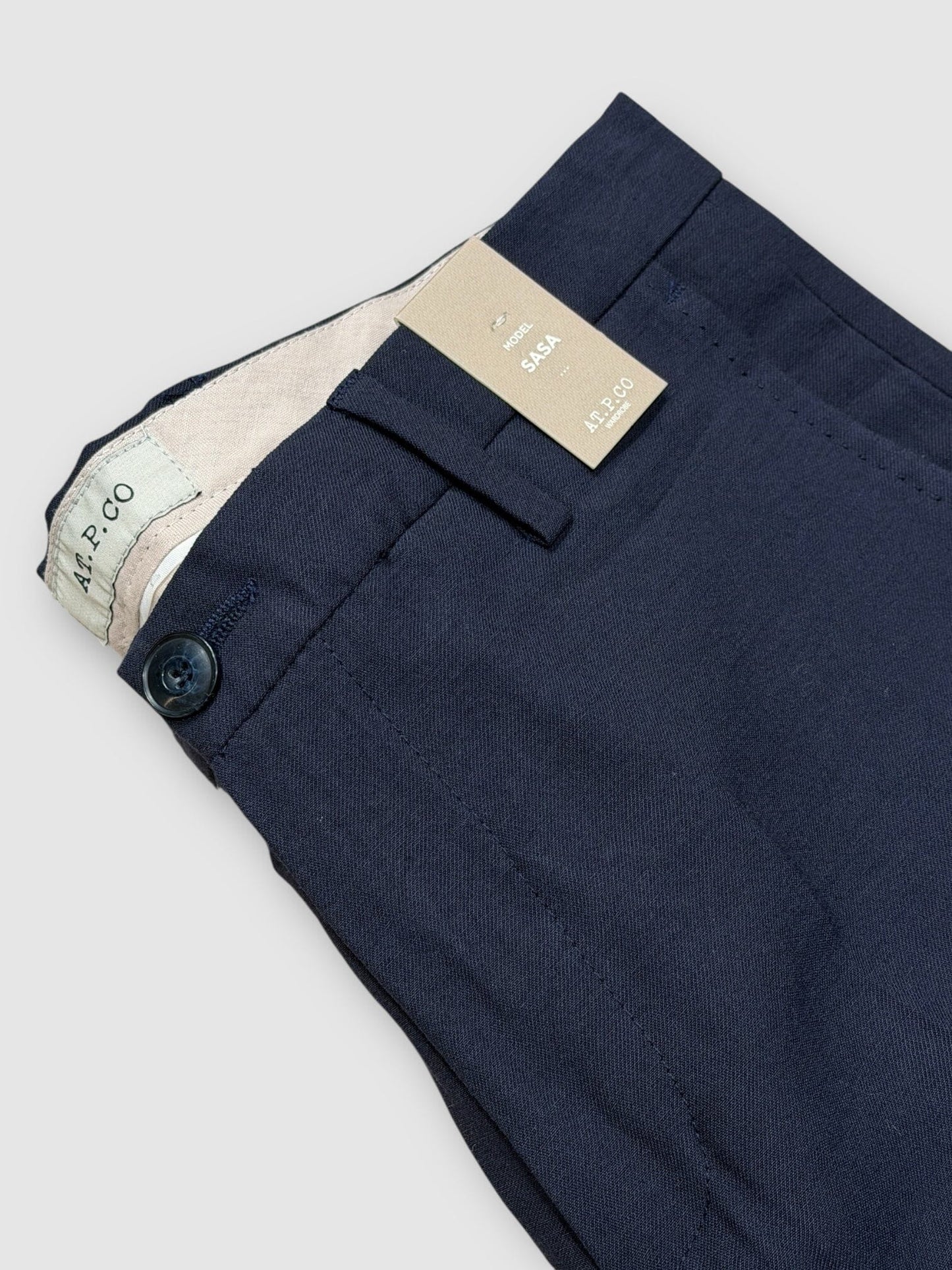 AT.P.CO - Chino Sasa Viscose Donkerblauw Broeken AT.P.CO 
