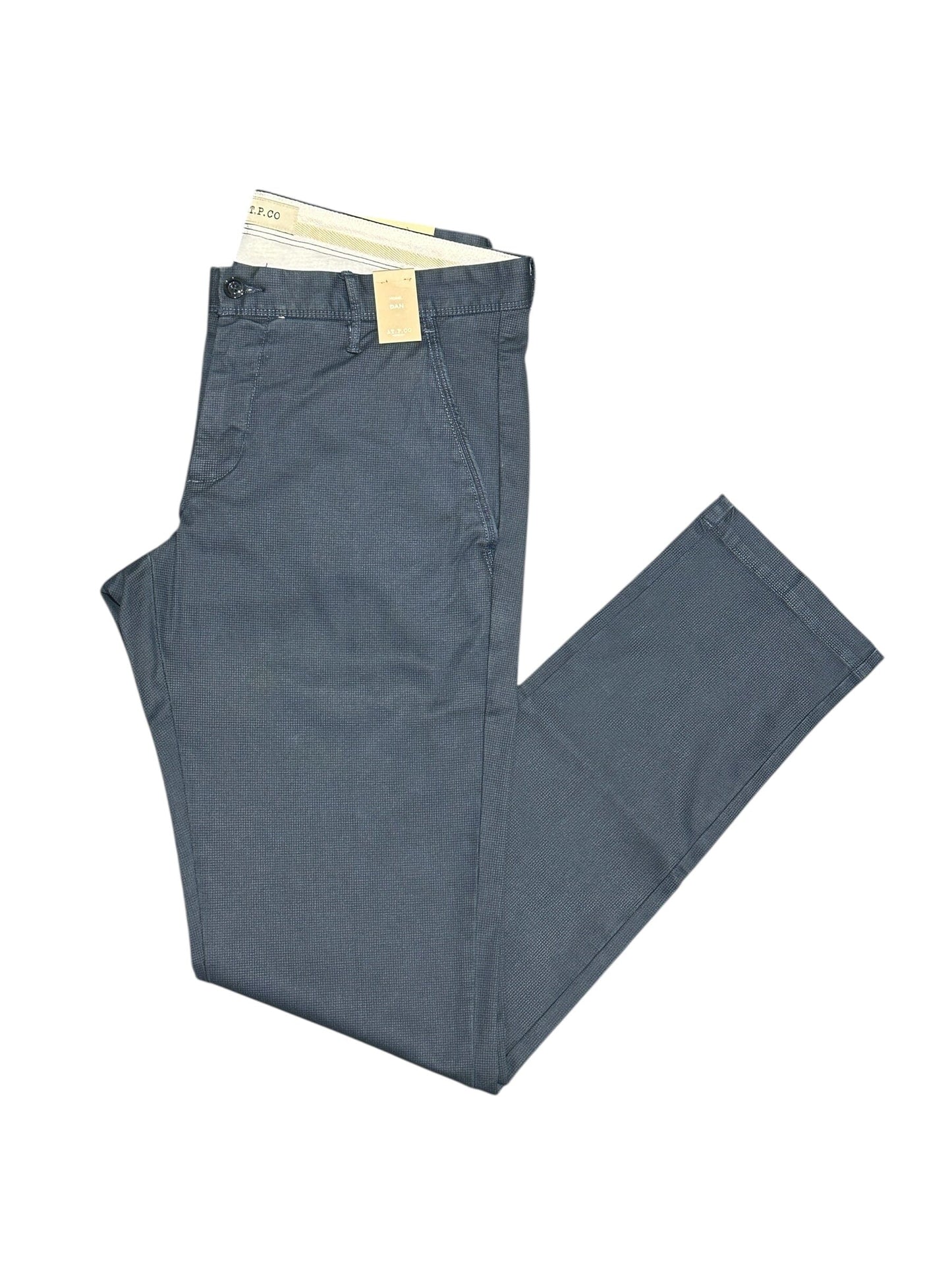 AT.P.CO - Chino Slim Dan Micro Pied-de-poule Blauw Broeken AT.P.CO 