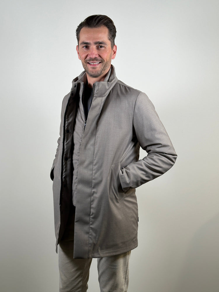 AT.P.CO - Jas Nino Donker Beige Jassen AT.P.CO 