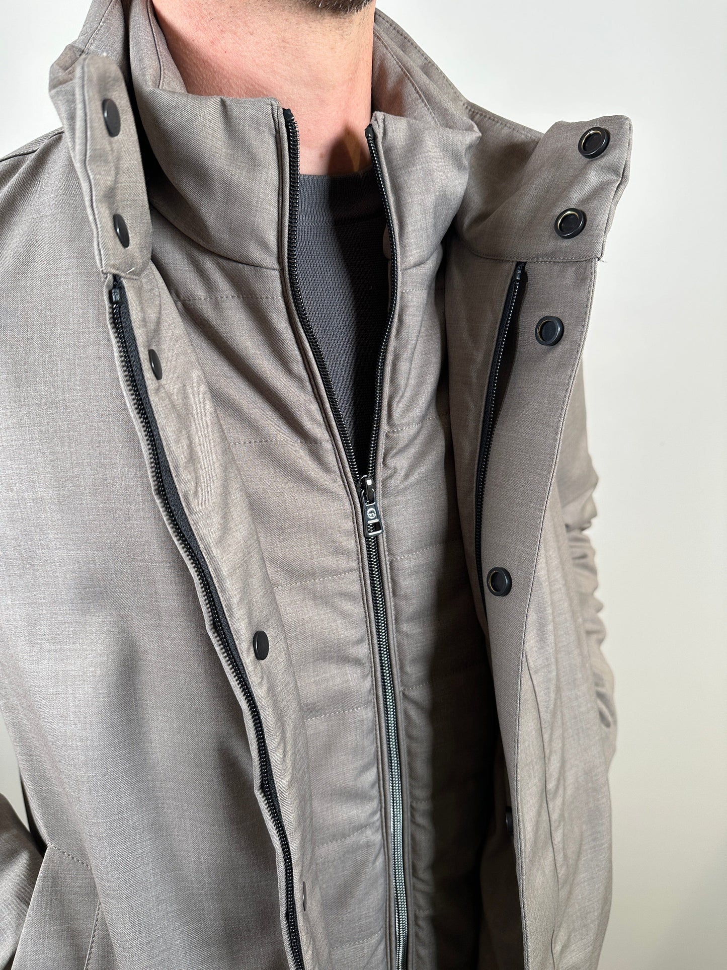 AT.P.CO - Jas Nino Donker Beige Jassen AT.P.CO 