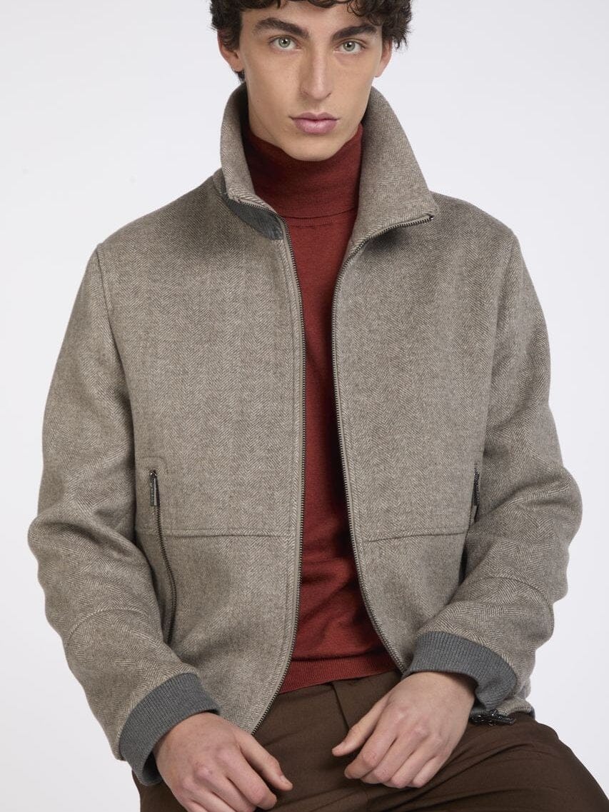 AT.P.CO - Korte Jas Wool Blend Beige Jassen AT.P.CO 