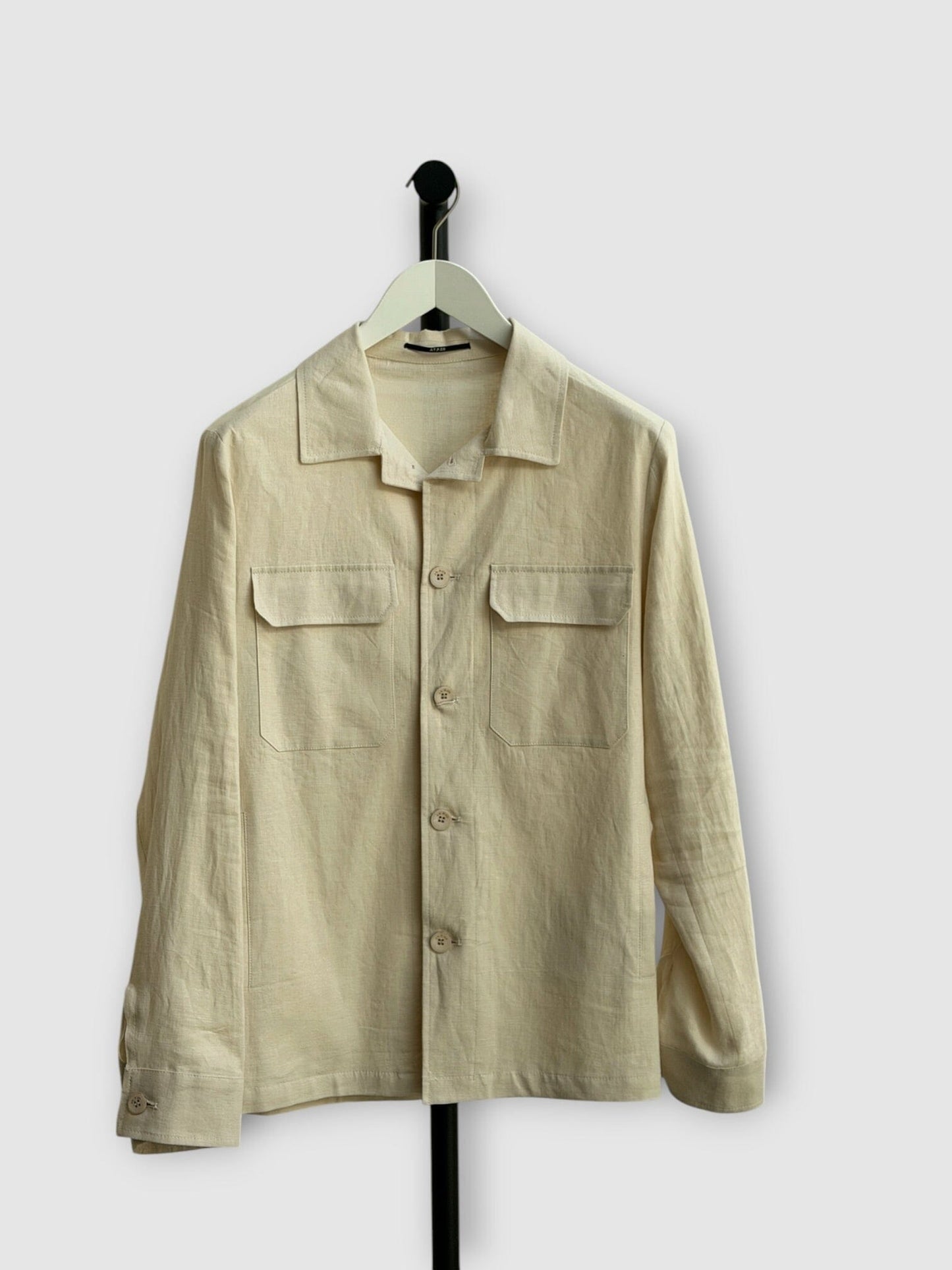 AT.P.CO - Linnen Overshirt Lichtbeige Overshirts AT.P.CO 