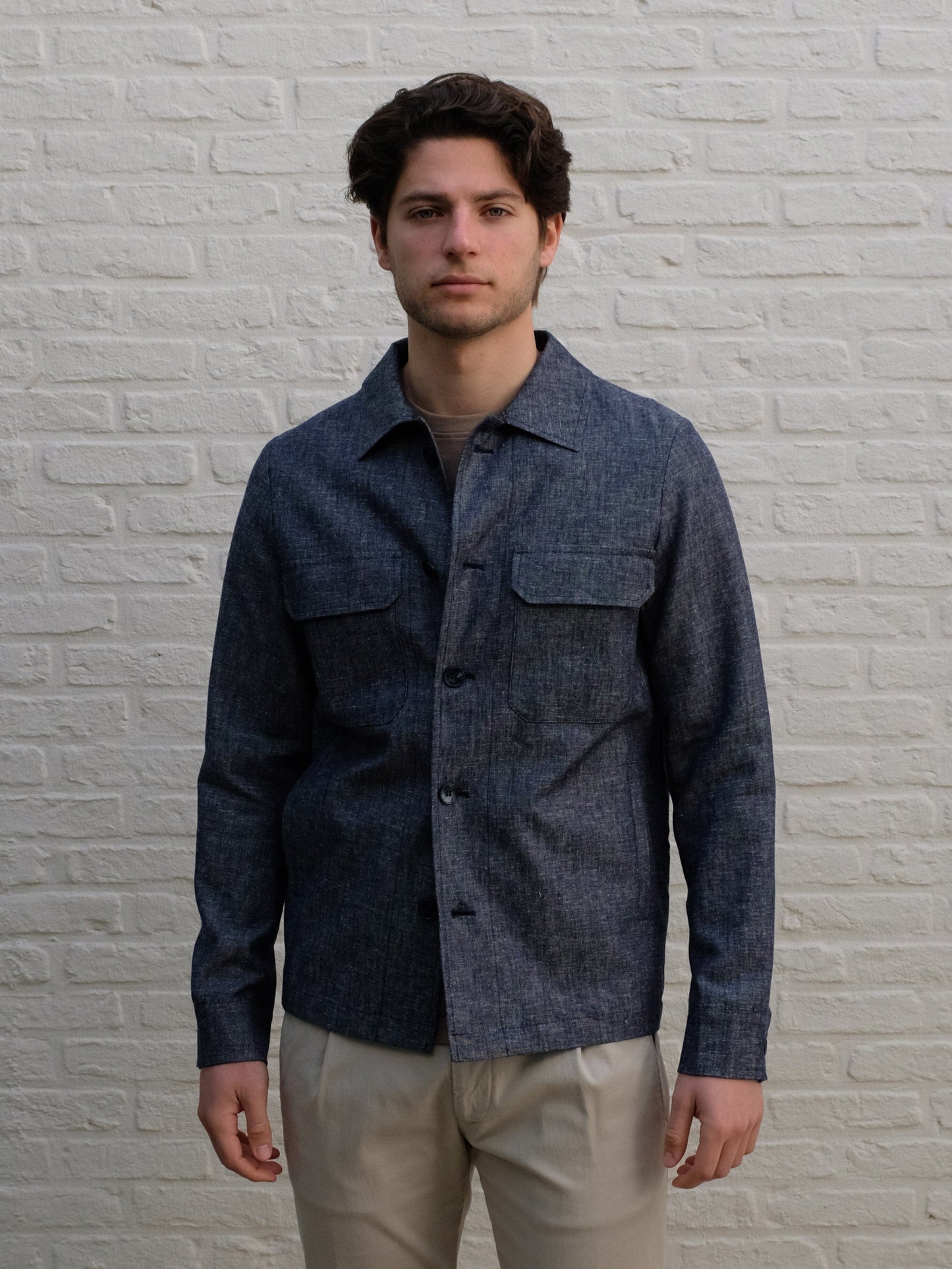 
                  
                    AT.P.CO - Overshirt Orlando Denim Linen Blauw Overshirts AT.P.CO 
                  
                