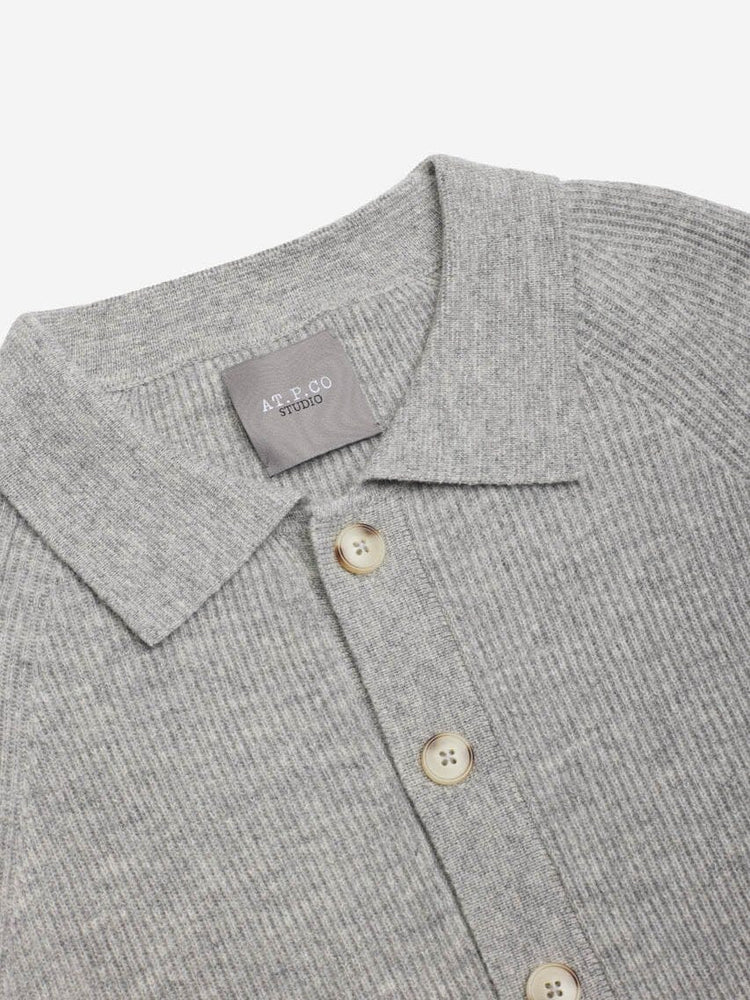 AT.P.CO - Polo Cardigan Grey Melange Truien AT.P.CO 