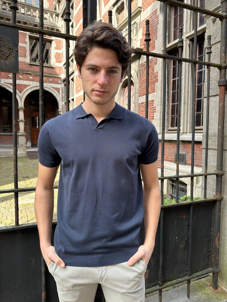 AT.P.CO - Polo Knitted Zonder Knopen Blauw Polo's AT.P.CO 