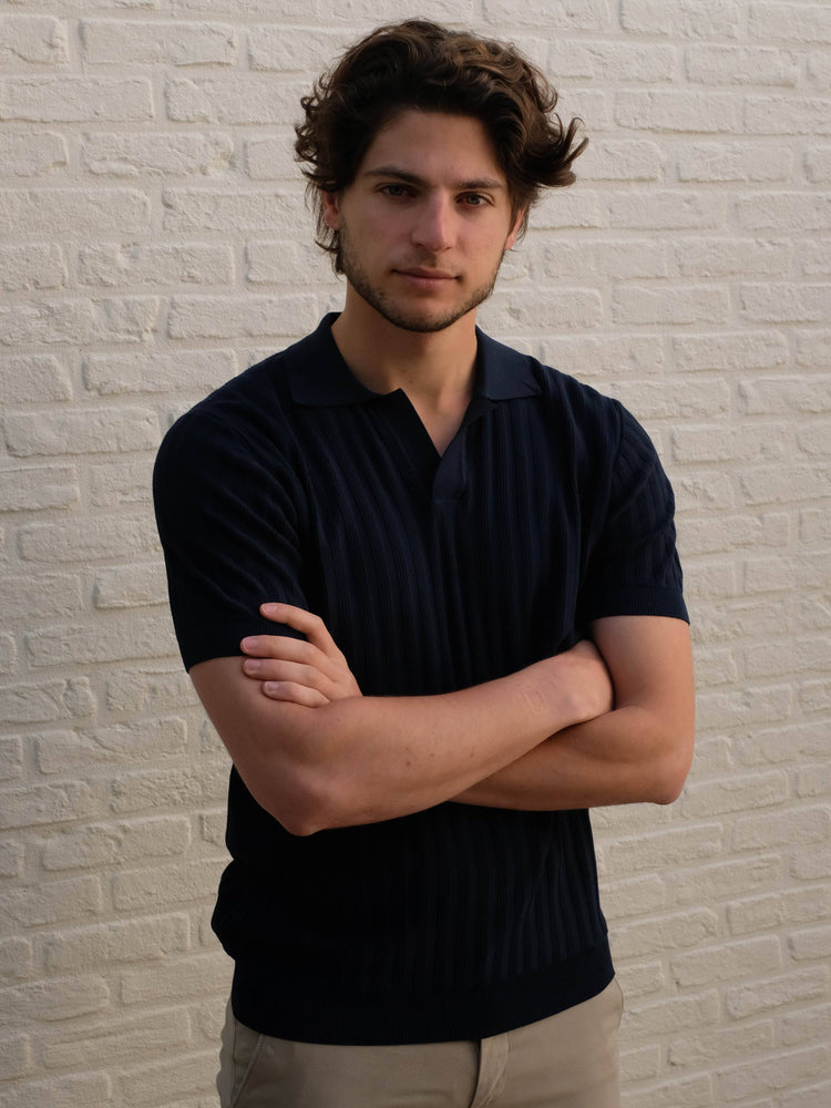 
                  
                    AT.P.CO - Polo Met Structuur Donkerblauw T-shirts AT.P.CO 
                  
                