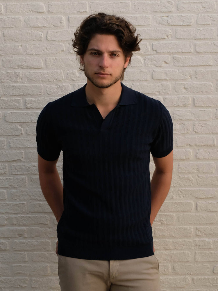 
                  
                    AT.P.CO - Polo Met Structuur Donkerblauw T-shirts AT.P.CO 
                  
                