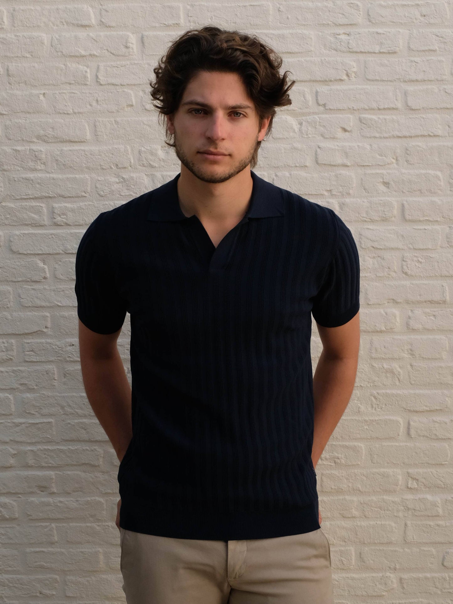 
                  
                    AT.P.CO - Polo Met Structuur Donkerblauw T-shirts AT.P.CO 
                  
                