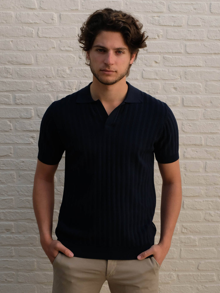 
                  
                    AT.P.CO - Polo Met Structuur Donkerblauw T-shirts AT.P.CO 
                  
                