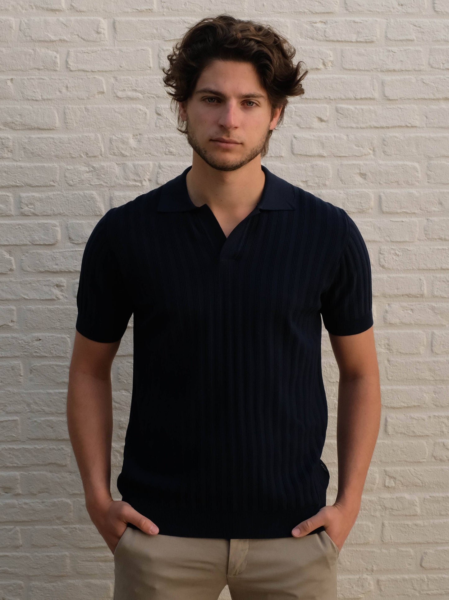 
                  
                    AT.P.CO - Polo Met Structuur Donkerblauw T-shirts AT.P.CO 
                  
                