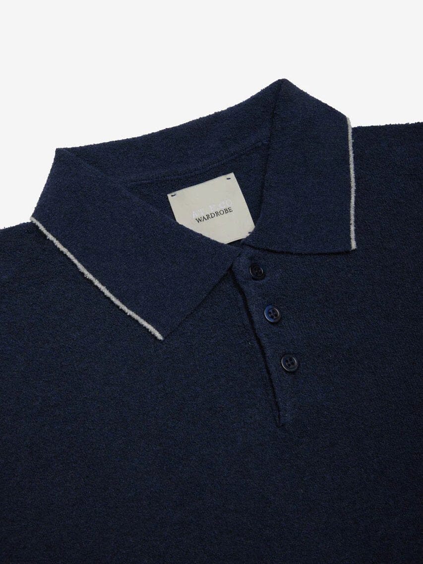 AT.P.CO - Polo Mosso Boucle Blauw Polo's AT.P.CO 