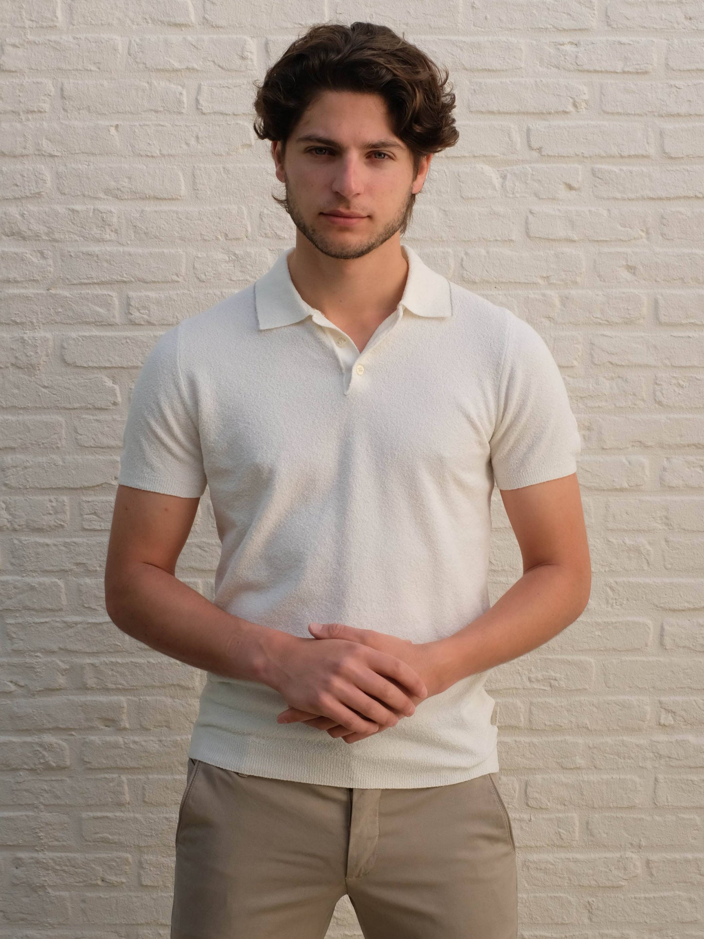 AT.P.CO - Polo Mosso Bouclé Ecru Polo's AT.P.CO 