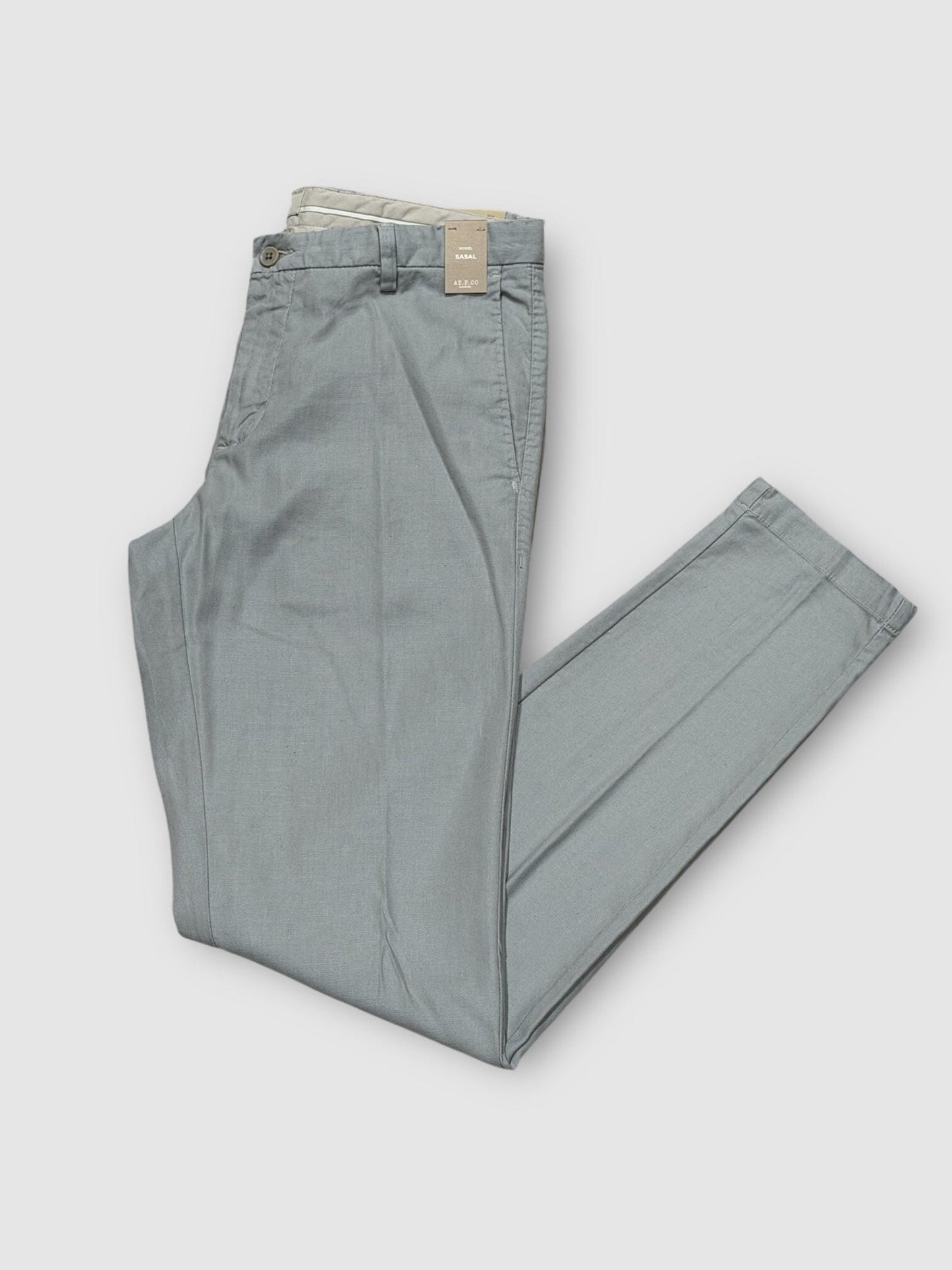 AT.P.CO - Sasa Long Linnen Tencel Lichtgrijs Broeken AT.P.CO 