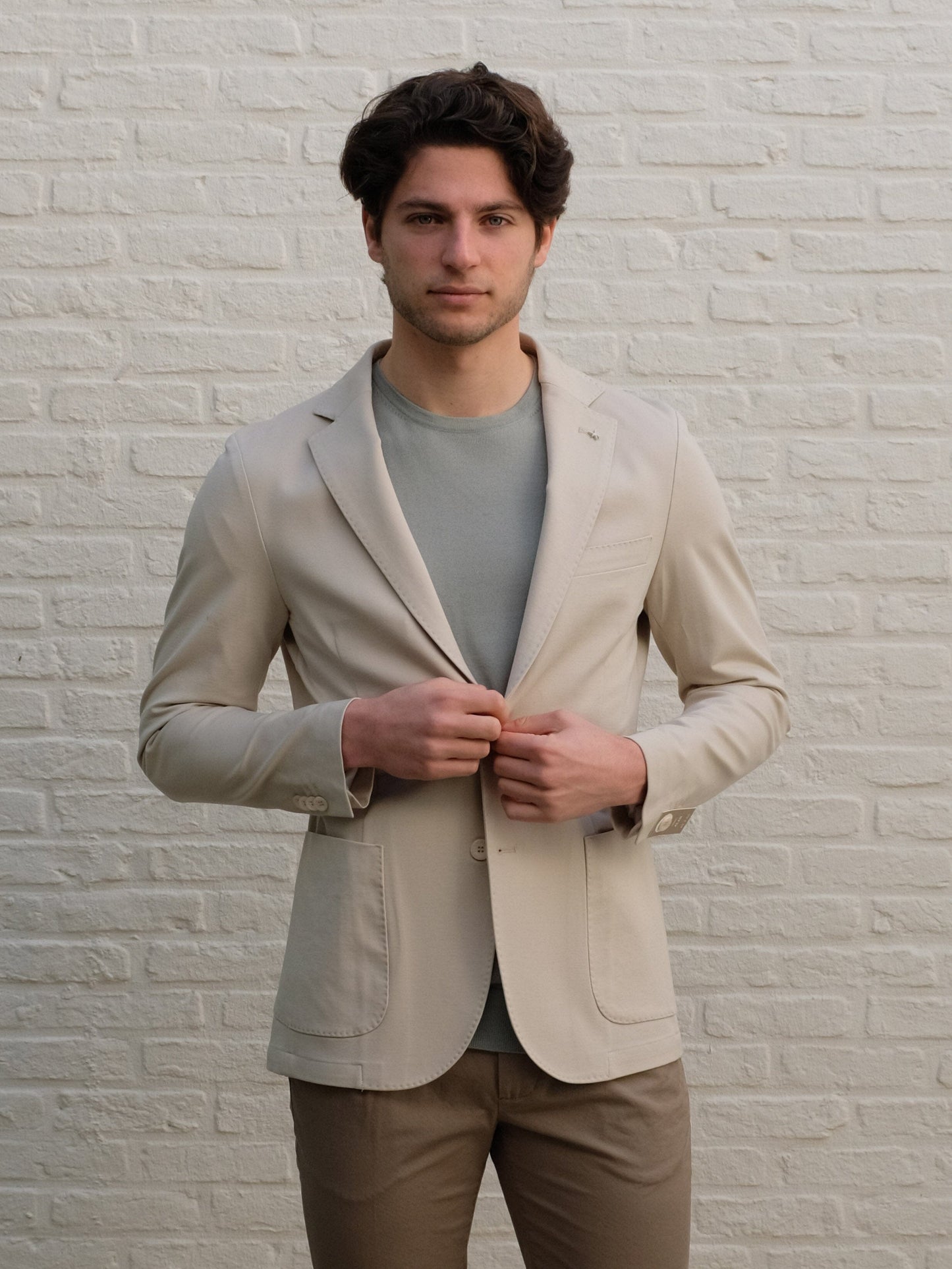 AT.P.CO - Stretch Blazer Alan Lichtbeige Blazers & kostuums AT.P.CO 