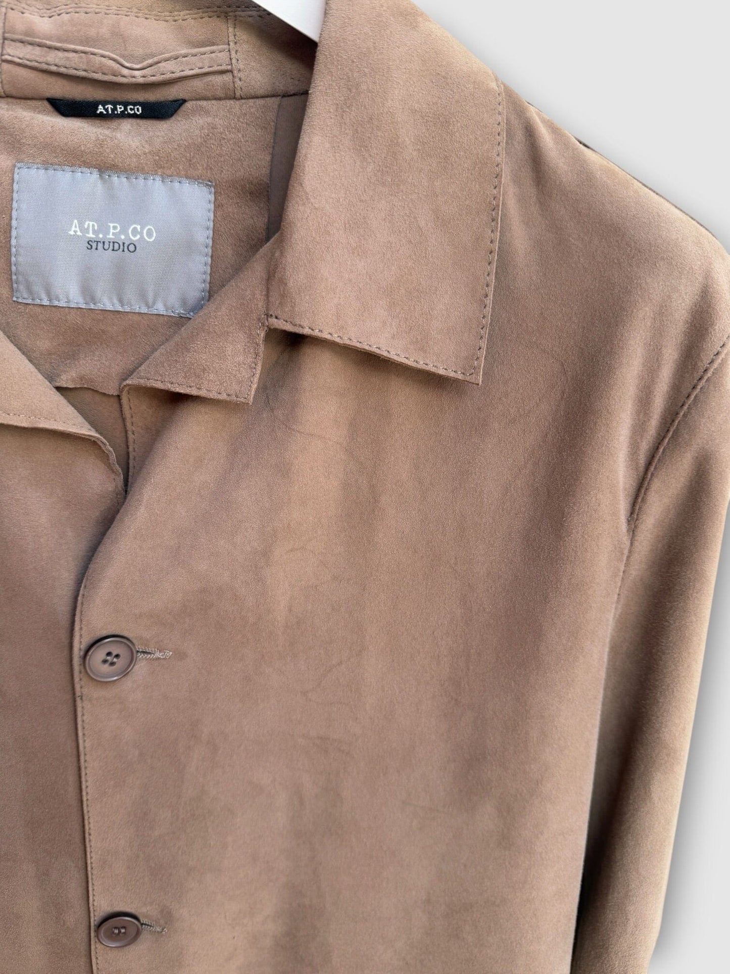 AT.P.CO - Suede Overhemd Lichtbruin Overshirts AT.P.CO 