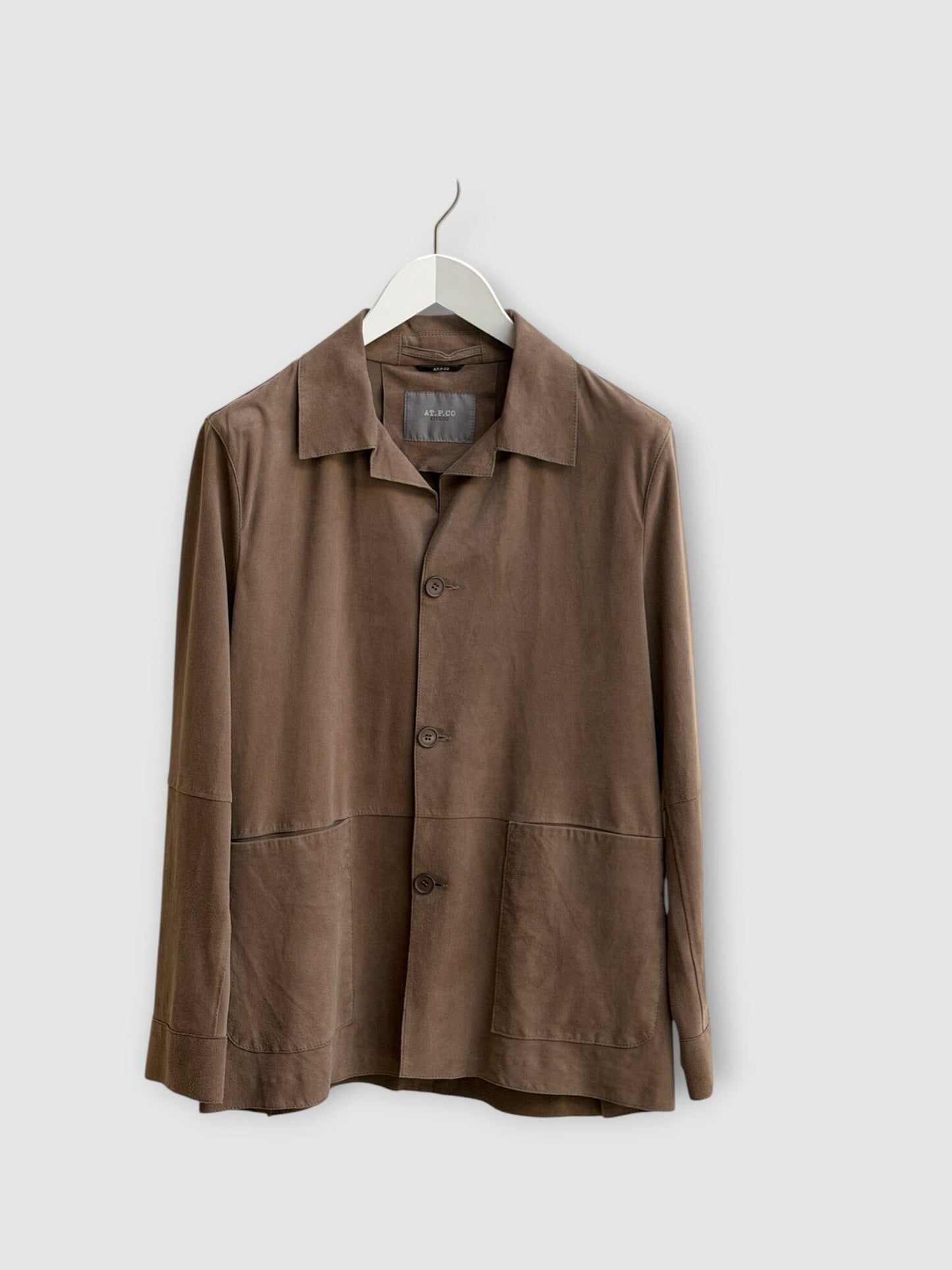 AT.P.CO - Suede Overhemd Lichtbruin Overshirts AT.P.CO 