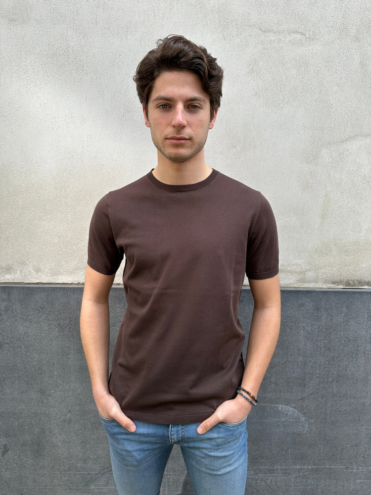 AT.P.CO - T-Shirt Knitted Bruin T-shirts AT.P.CO 