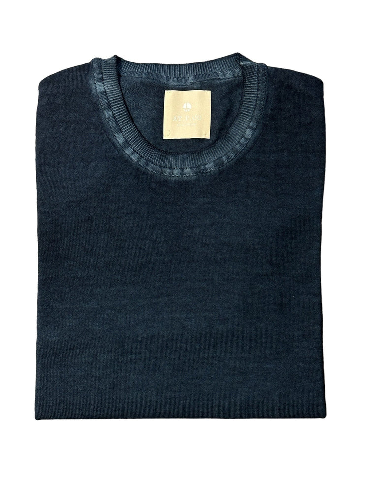 AT.P.CO - T-Shirt Knitted Wash Blauw T-shirts AT.P.CO 