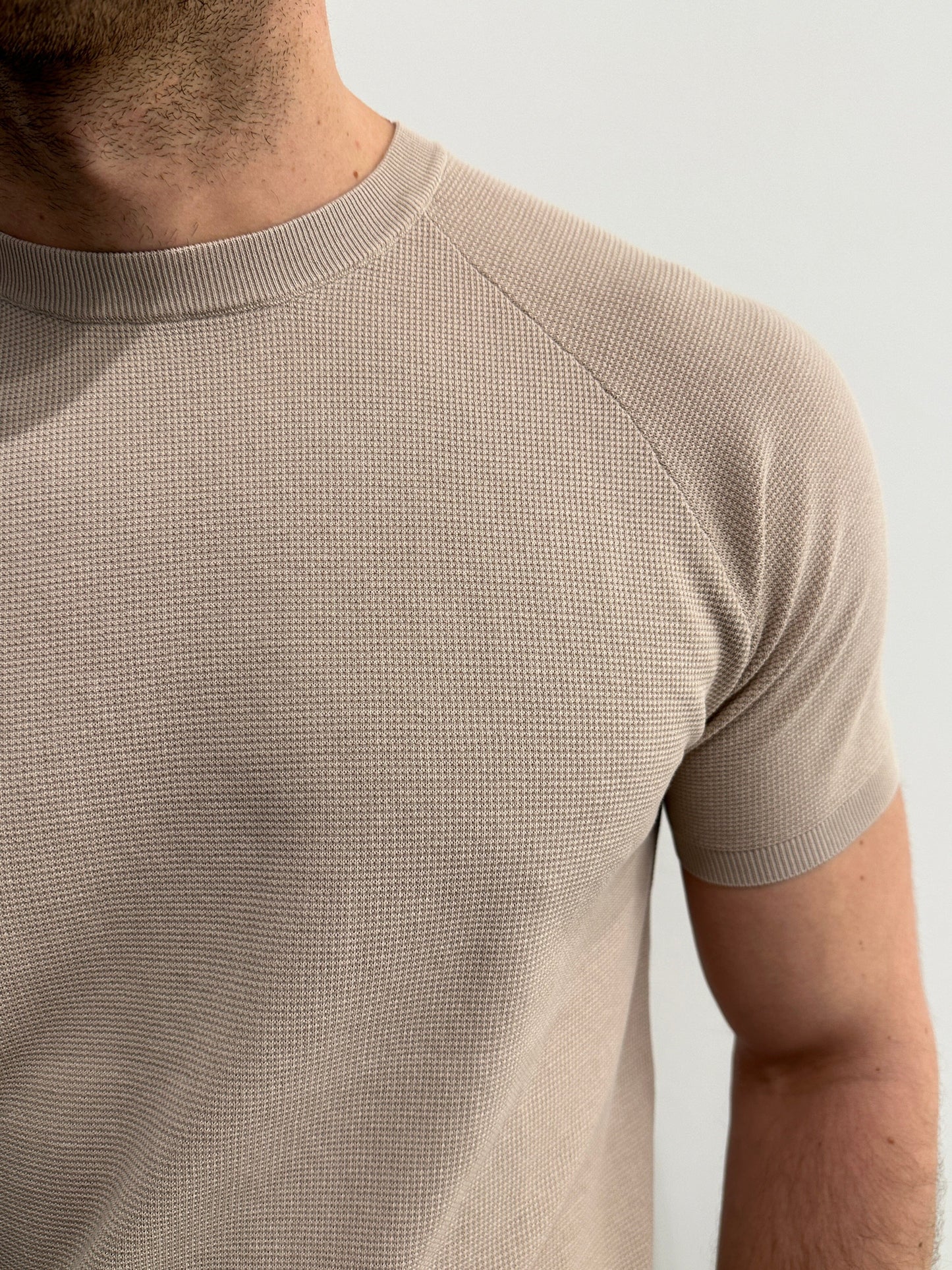 AT.P.CO - T-Shirt Met Structuur Beige T-shirts AT.P.CO 
