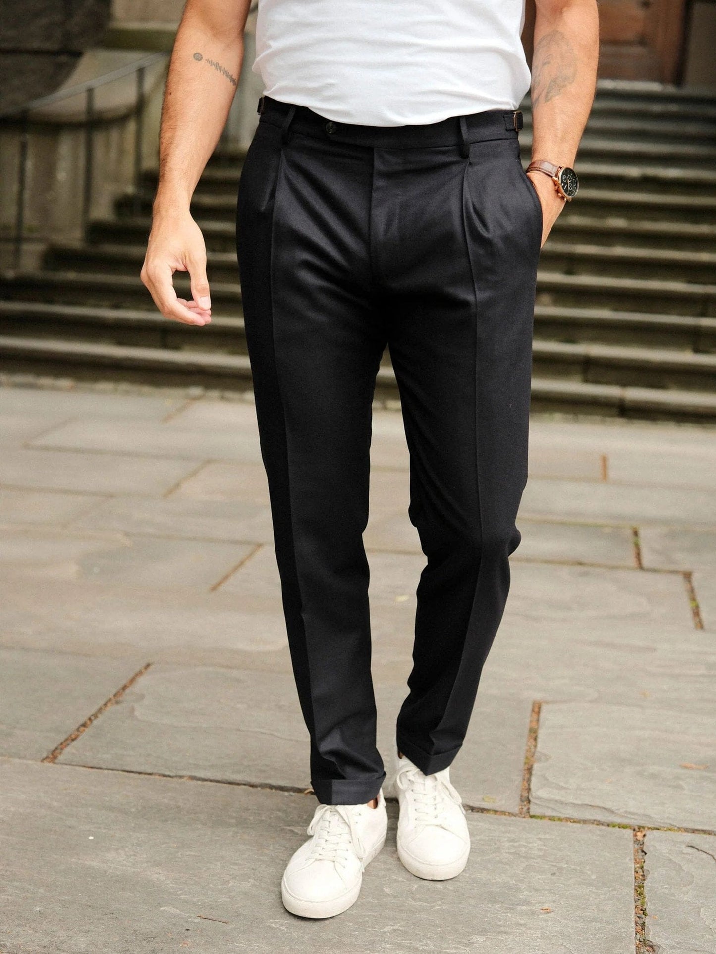 
                  
                    BERWICH - Retrolong Flannel Pantalon Dark Navy Broeken Berwich 
                  
                
