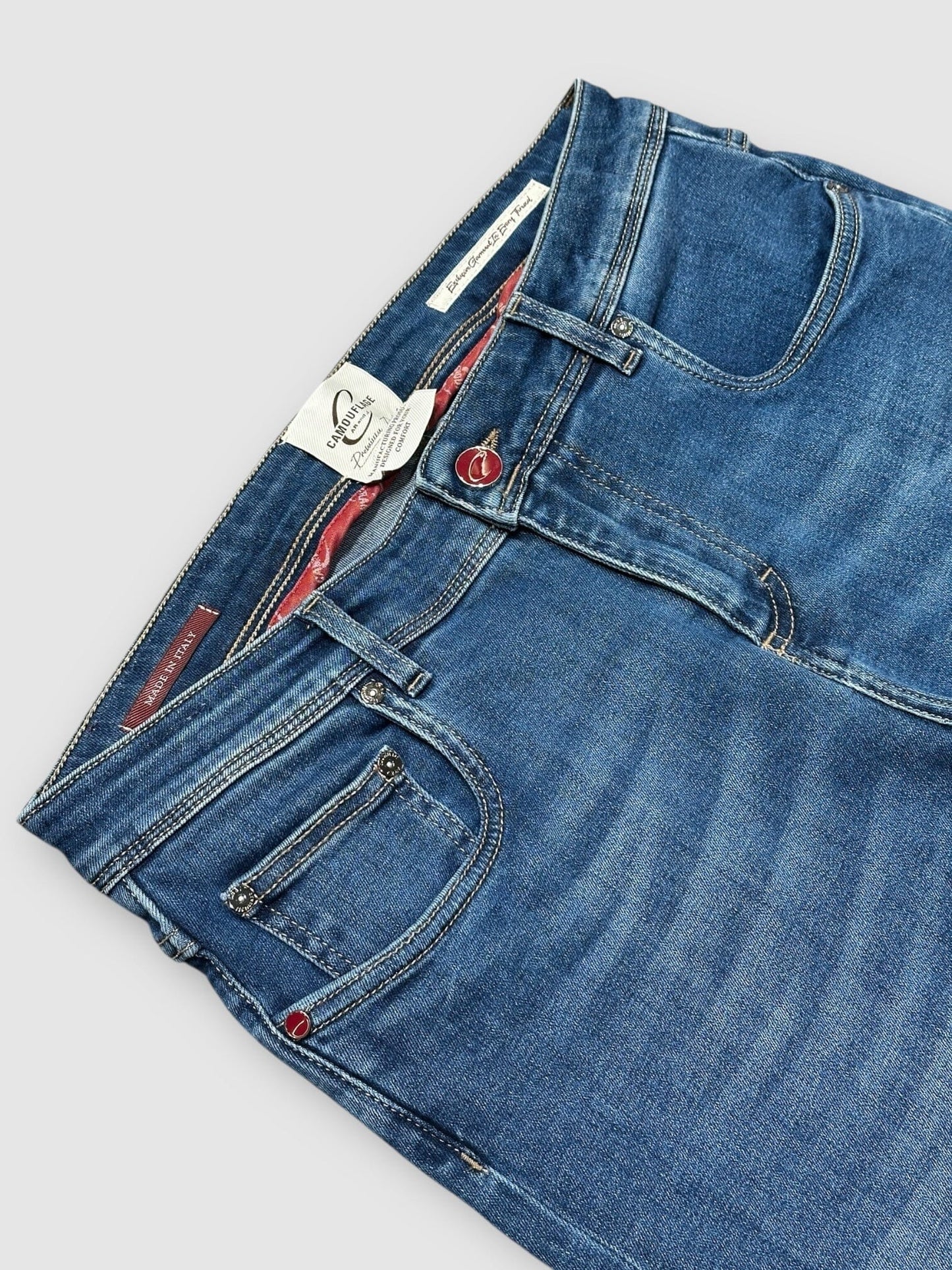 CAMOUFLAGE AR and J. - Jeans Best Five Super Flex Candiani Blauw Jeans Camouflage 