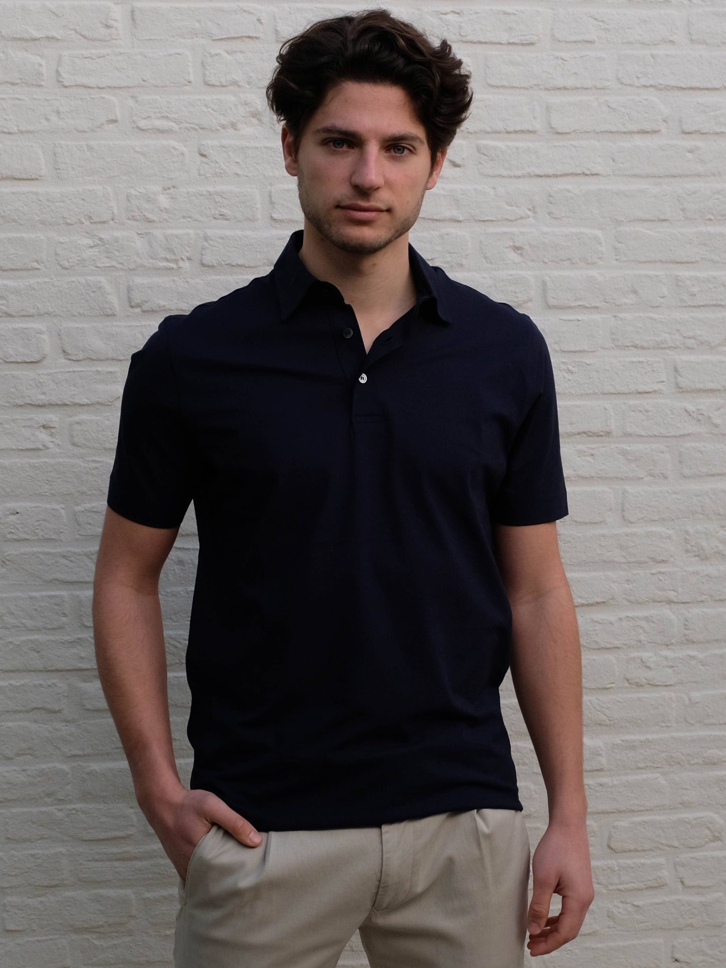 DELLA CIANA - 3 Button Polo Blu Navy Polo's Della Ciana 