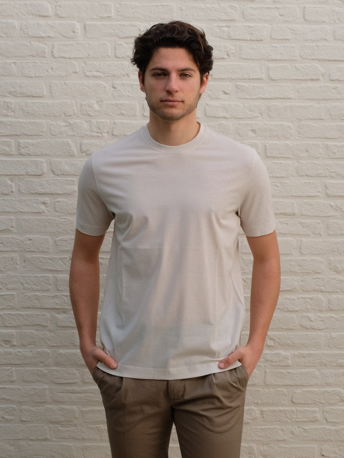 
                  
                    DELLA CIANA - Luxury Basic Cotton T-Shirt Beige T-shirts Della Ciana 
                  
                