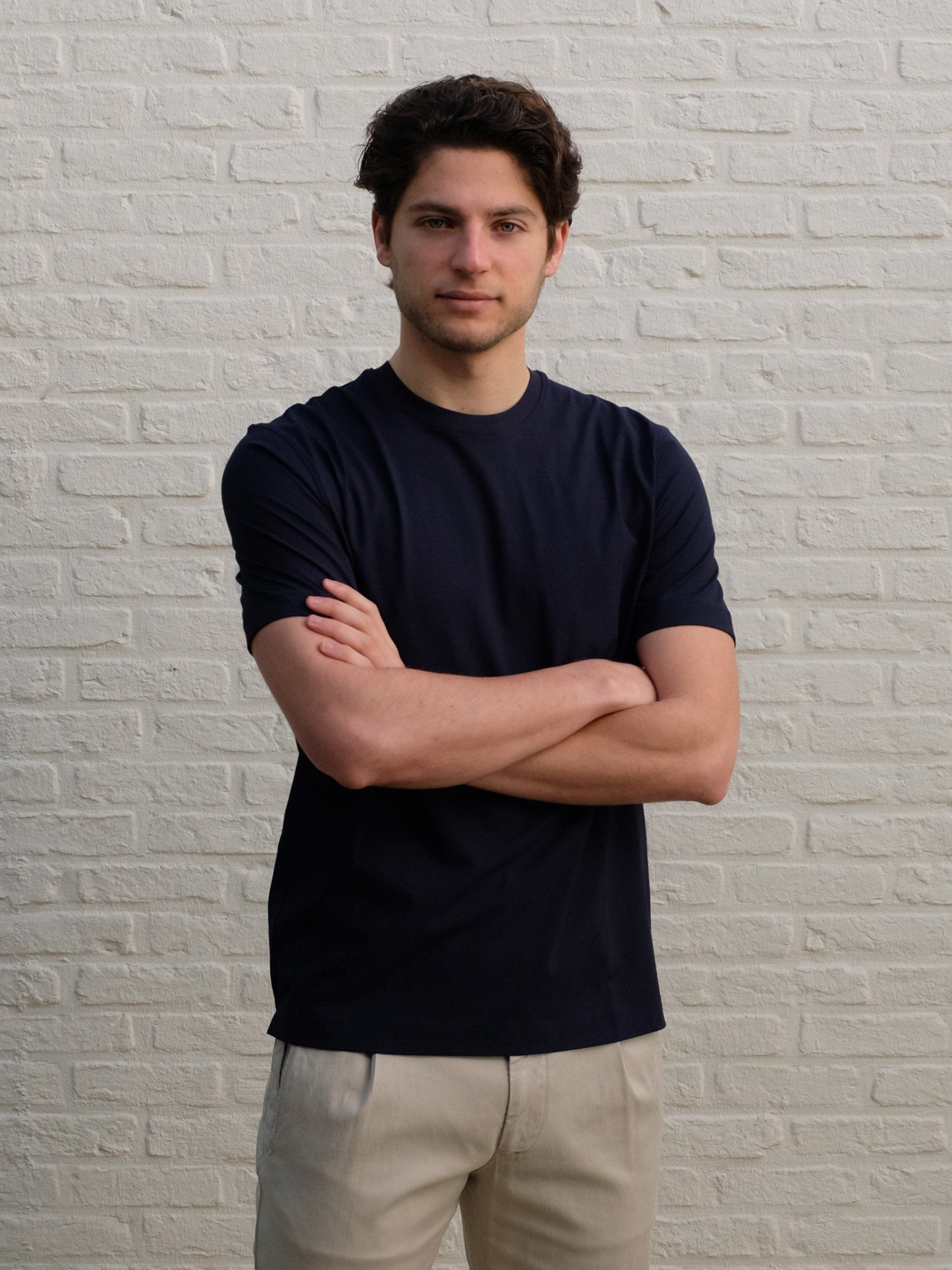 DELLA CIANA - Luxury Basic Cotton T-Shirt Navy T-shirts Della Ciana 