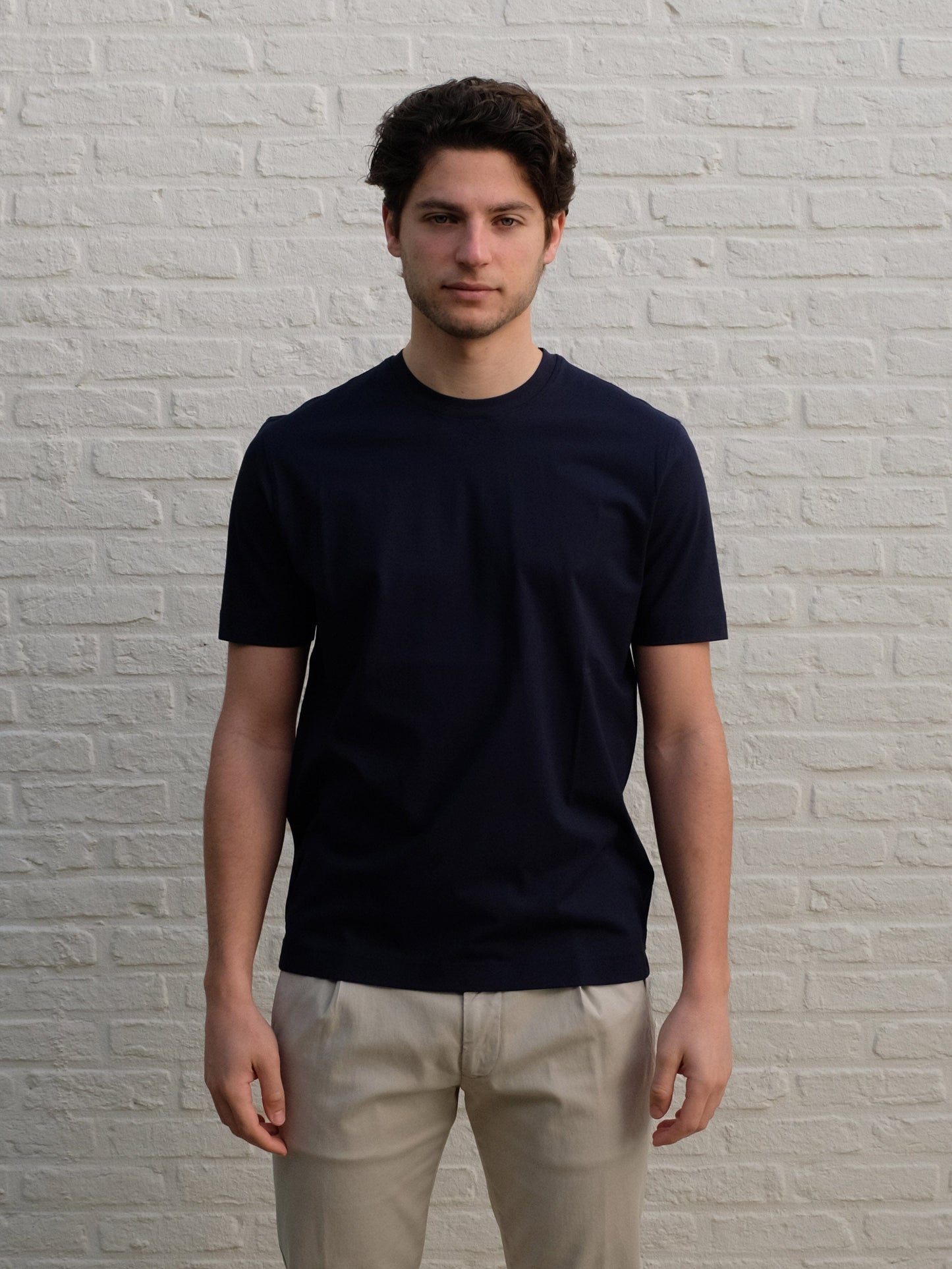 DELLA CIANA - Luxury Basic Cotton T-Shirt Navy T-shirts Della Ciana 