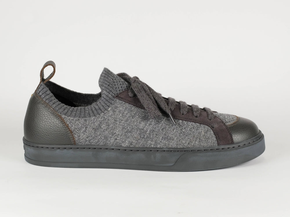 DOUCAL'S - Dual Material Knitted Sneaker Antraciet Sneakers Doucal's 