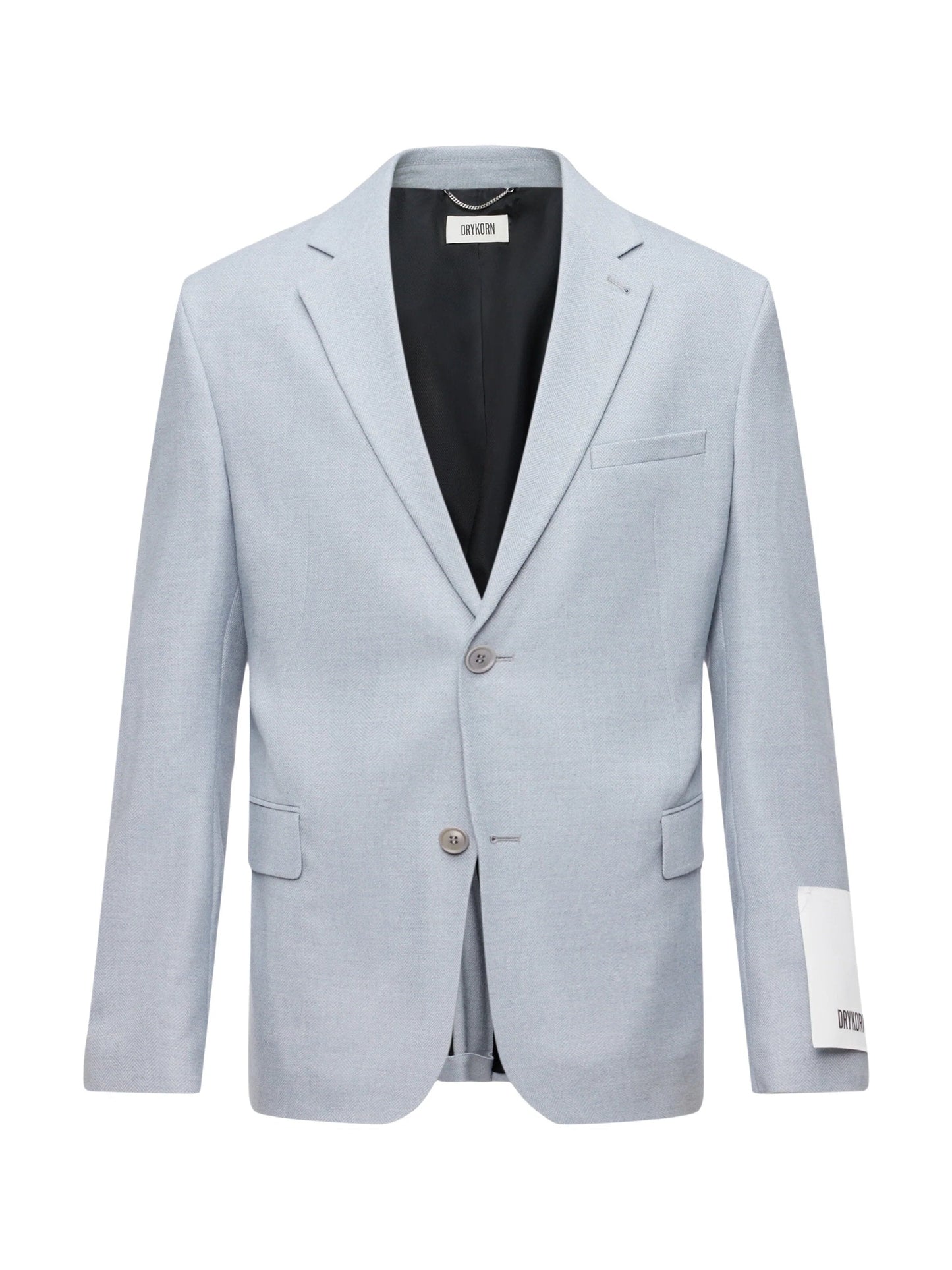 DRYKORN - Blazer Lichtblauw Visgraat Stretch Yames Blazers & kostuums Drykorn 