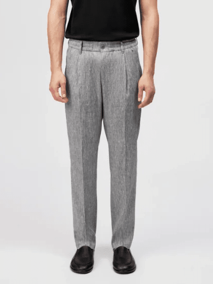 DRYKORN - Broek Chasy Rglr Linnen Grijs Blazers & kostuums Drykorn 