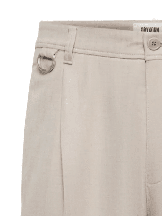 DRYKORN - Broek Devyn Visgraat Beige Broeken Drykorn 