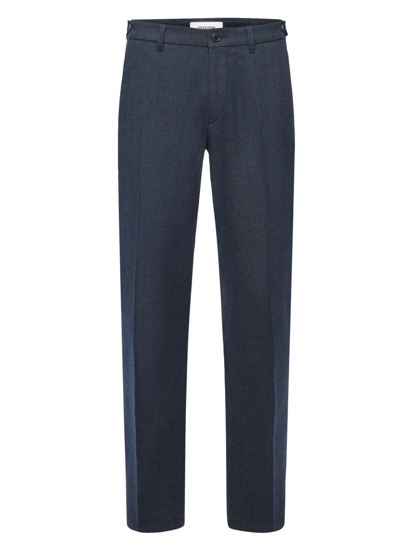 DRYKORN - Broek Fago Visgraat Donkerblauw Broeken Drykorn 