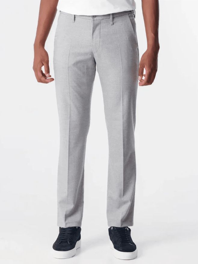 DRYKORN - Broek Fago Visgraat Lichtgrijs Broeken Drykorn 