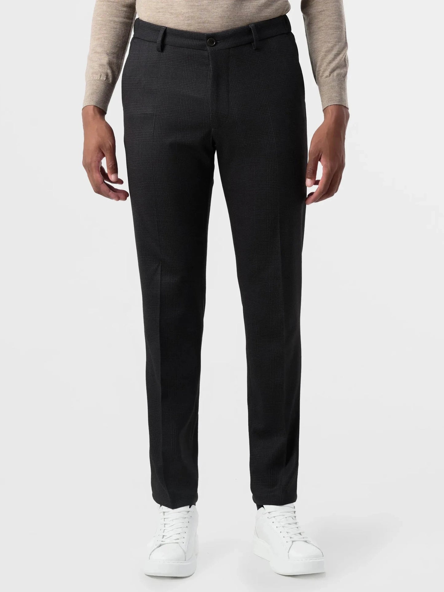 DRYKORN - Broek Zwart/Bruin Geruit Ajend Broeken Drykorn 