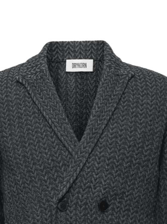 DRYKORN - Knitted Blazer Masud Blauw Truien Drykorn 
