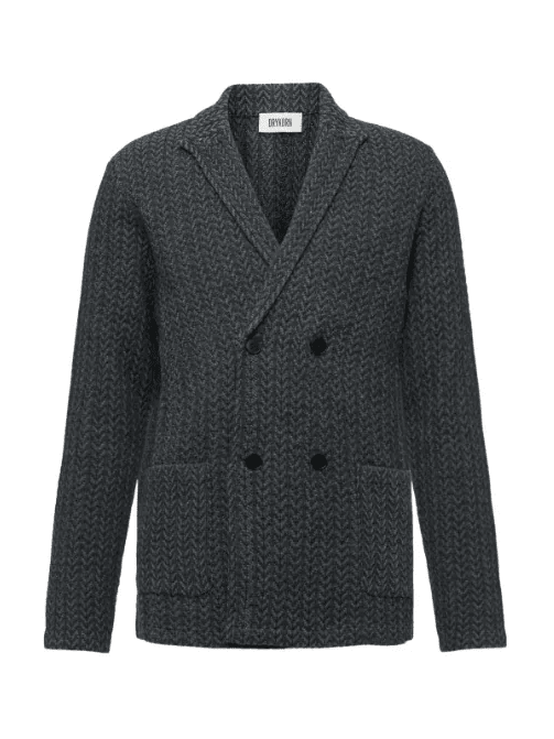 DRYKORN - Knitted Blazer Masud Blauw Truien Drykorn 