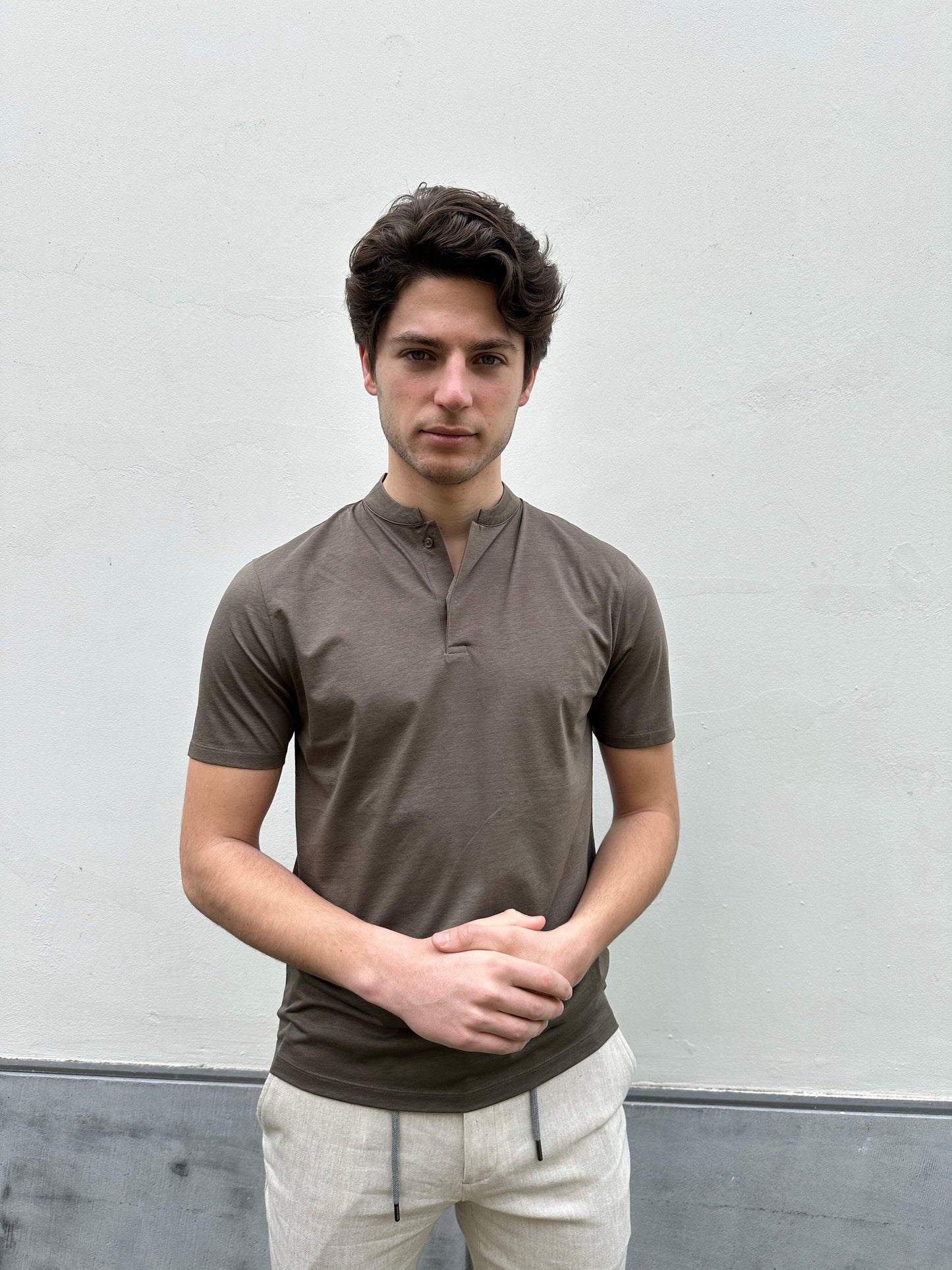 DRYKORN - Polo Louis Gemerceriseerd Katoen Groen T-shirts Drykorn 