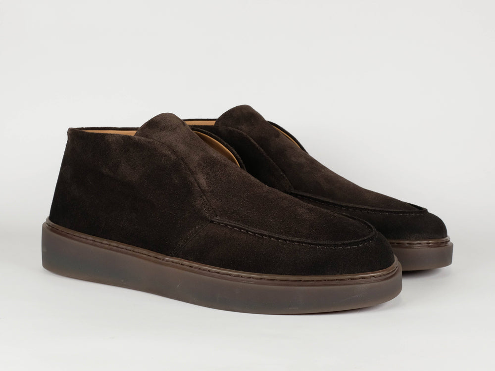 FABIANO RICCI - Sneaker Halfhoog Met Pels Suède Bruin Sneakers Fabiano Ricci 